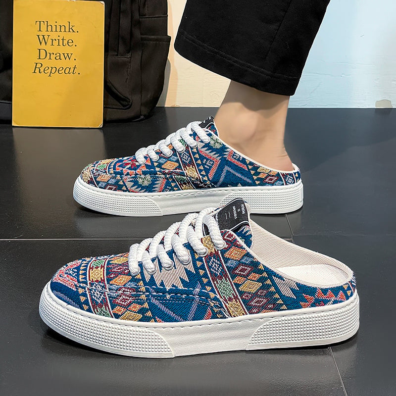 Muške platnene Slip-on tenisice, prozračne — gornji dio od platna, EVA uloška, gumena podloga