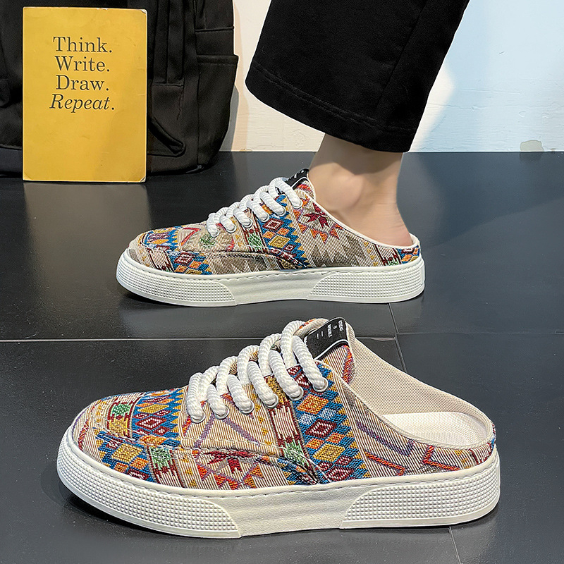 Muške platnene Slip-on tenisice, prozračne — gornji dio od platna, EVA uloška, gumena podloga