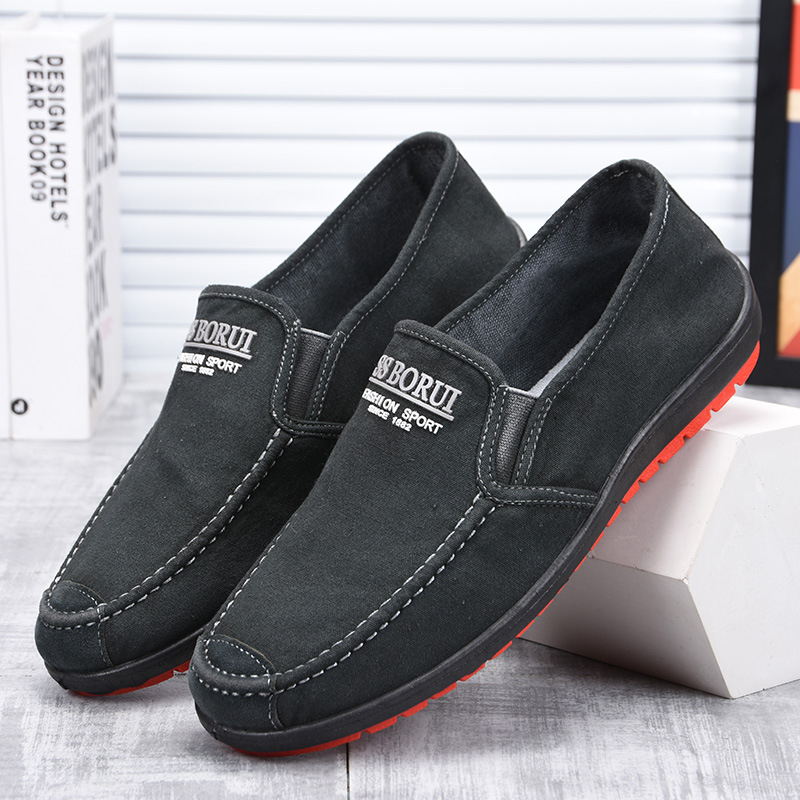 Muške platnene tenisice – okrugli vrh, gornji dio od platna, niski profil, slip-on dizajn, gumena potplat