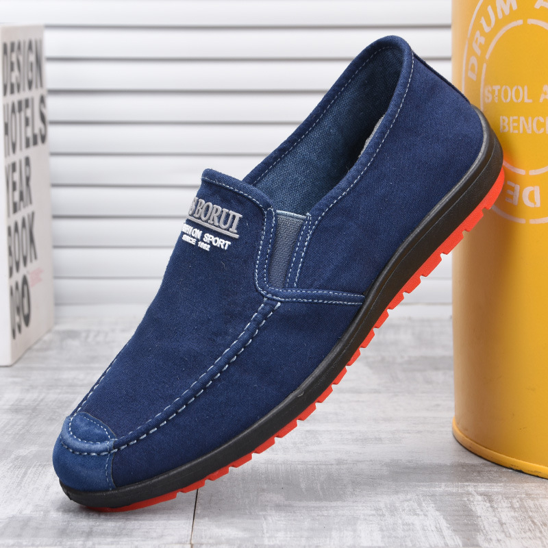 Muške platnene tenisice – okrugli vrh, gornji dio od platna, niski profil, slip-on dizajn, gumena potplat