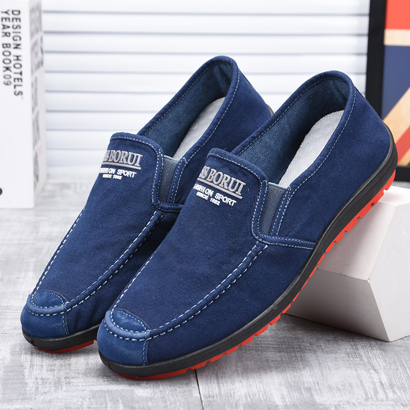 Muške platnene tenisice – okrugli vrh, gornji dio od platna, niski profil, slip-on dizajn, gumena potplat