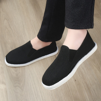 Platnene ravne cipele slip-on, okrugla nosnica, niski gornji dio, prozračna unutrašnjost, potplat s više slojeva
