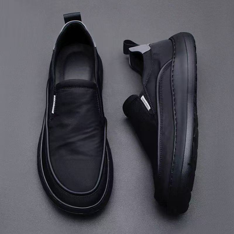 Muške prozračne platnene slip-on cipele — casual, lagane, PVC potplat; nizak potplat 1-3 cm; pogodne za ljeto, proljeće i jesen.