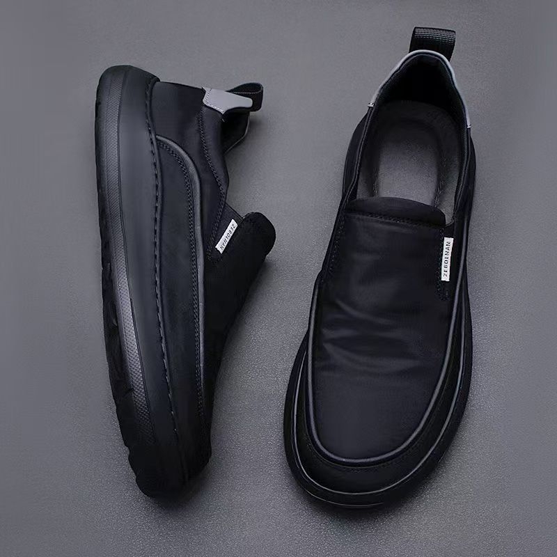Muške prozračne platnene slip-on cipele — casual, lagane, PVC potplat; nizak potplat 1-3 cm; pogodne za ljeto, proljeće i jesen.