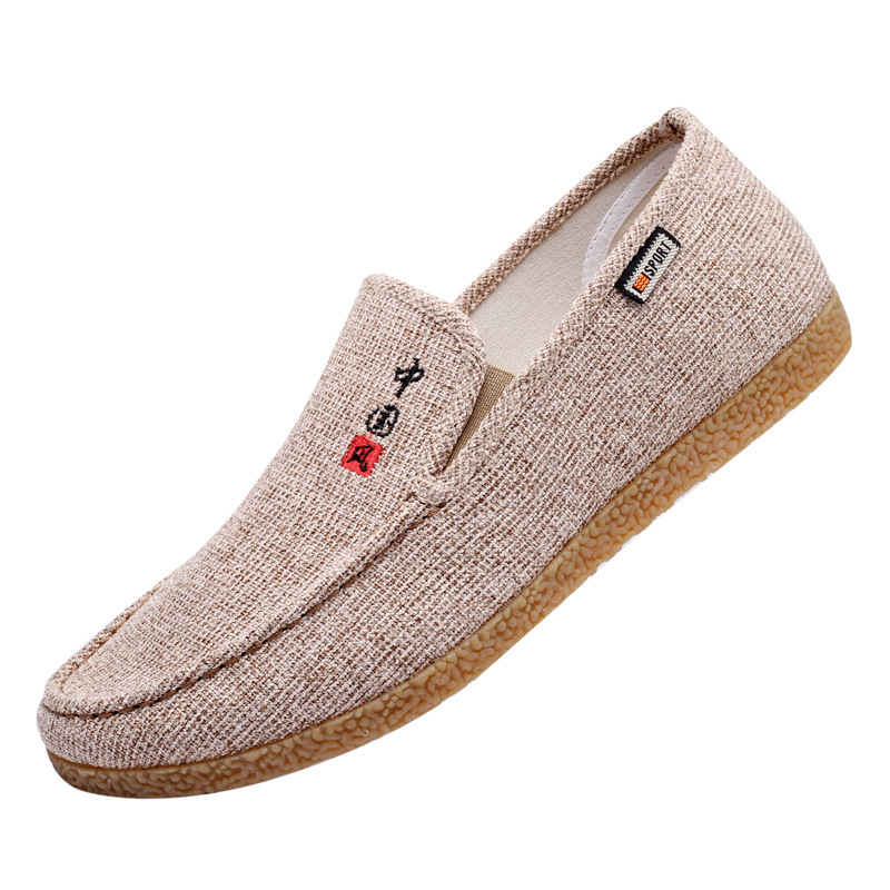 Muške slip-on tenisice od platna, bez vezica, potplat od teleće tetive, prozračne, otporne, okrugli nos, niski profil