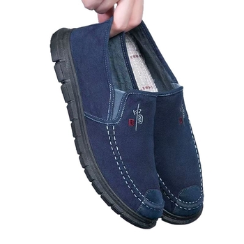 Pánske plátenné slip-on tenisky bez šnúr, okrúhla špička, nízky profil, elastická páska, gumová podrážka