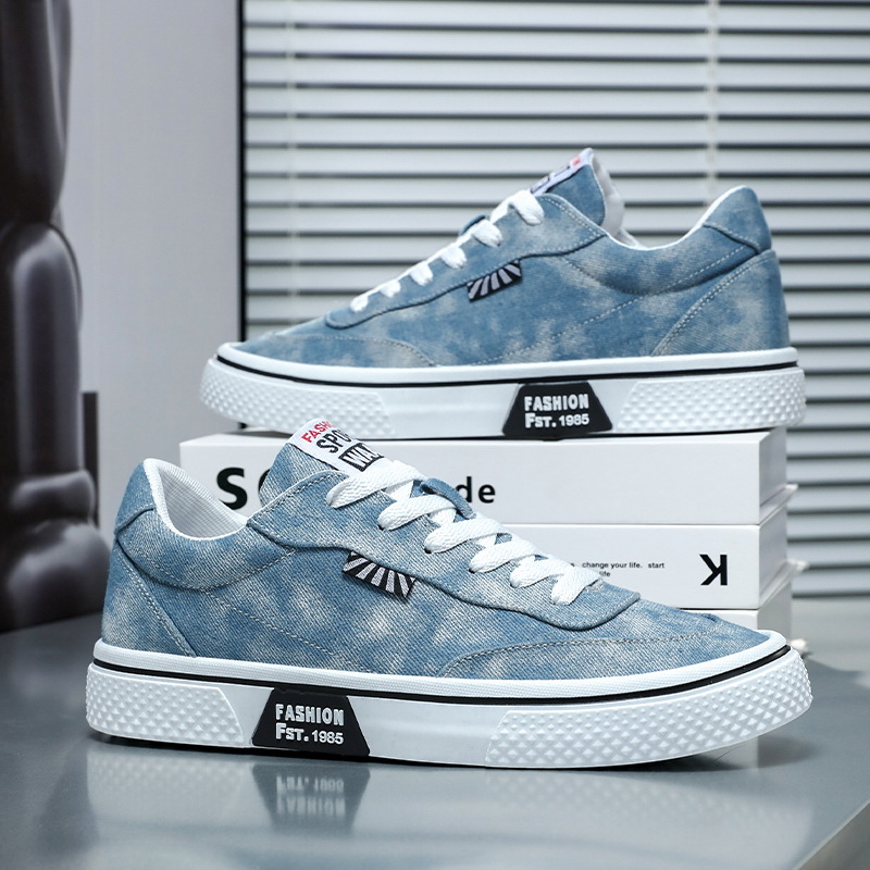 Pánske tenisky z plátna - voľný štýl, nízky vrch, guľatá špička, plátenný vrchný diel, gumová podrážka