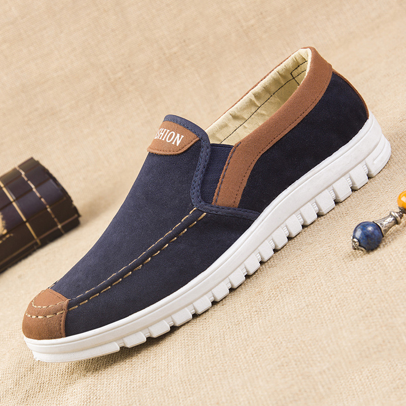 Muške platnene slip-on tenisice s okruglim nosom, niski potpetica 1–3 cm, PVC đon, mrežasta podstava