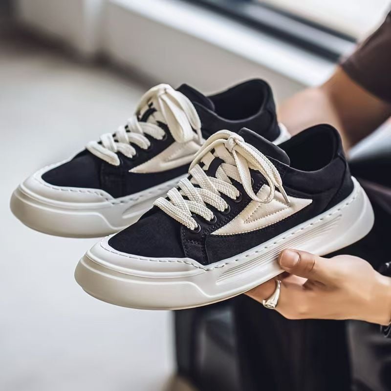 Uniszex vászon sneaker csíkos mintával, alacsony profil, fűzőkkel, EVA talpbetéttel