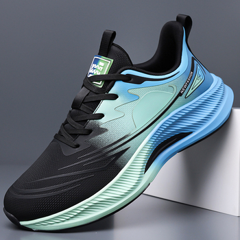 Pantofi sport casual pentru bărbați, upper din plasă, talpă EVA, închidere cu șireturi, gambă joasă, vârf rotund, absorbție la șocuri