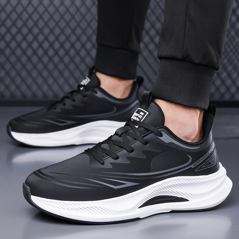 Pantofi sport casual pentru bărbați, upper din plasă, talpă EVA, închidere cu șireturi, gambă joasă, vârf rotund, absorbție la șocuri