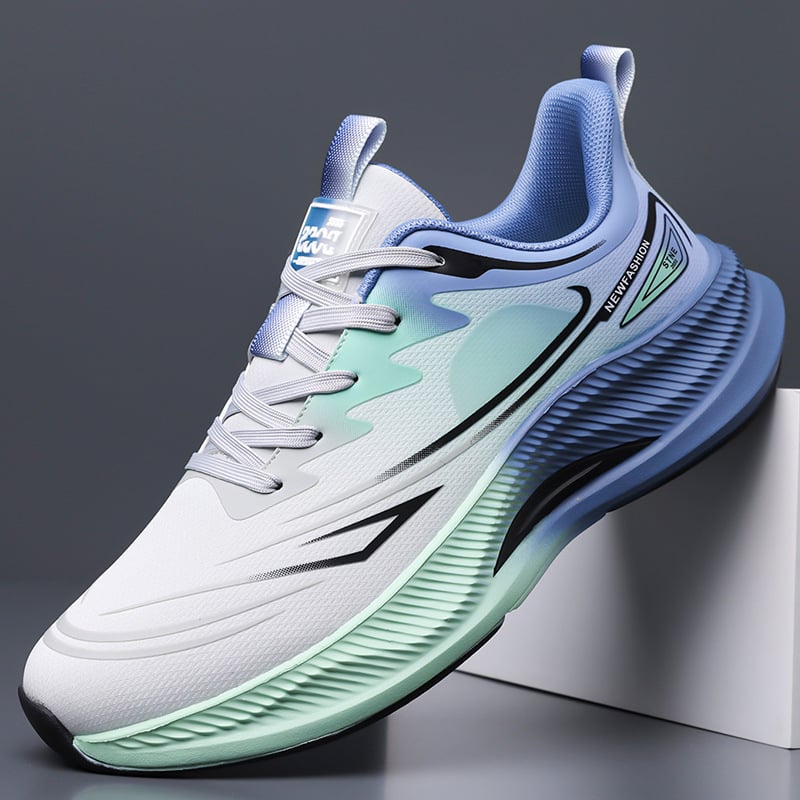 Pantofi sport casual pentru bărbați, upper din plasă, talpă EVA, închidere cu șireturi, gambă joasă, vârf rotund, absorbție la șocuri