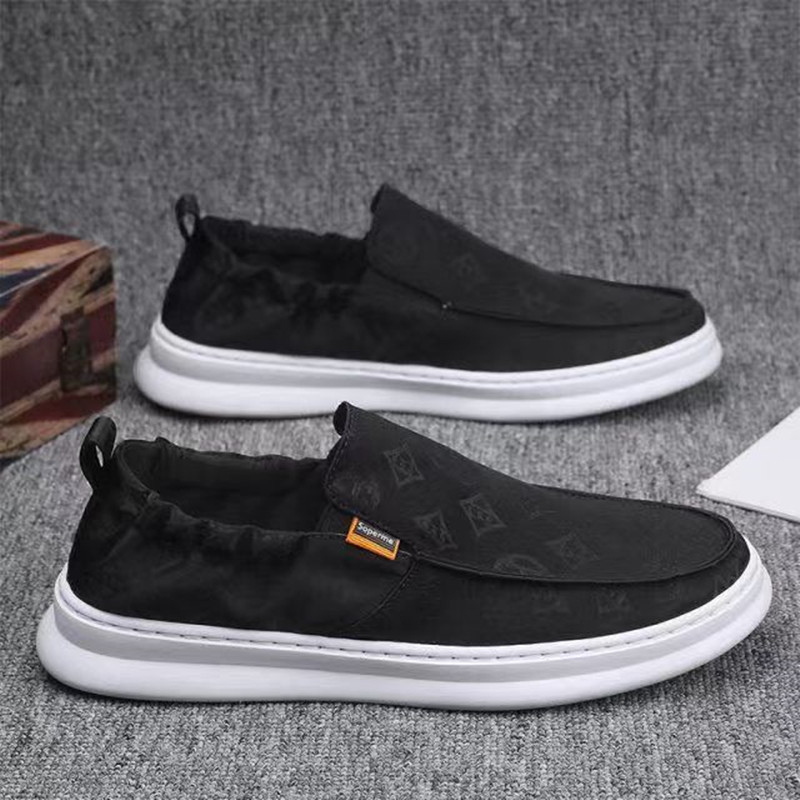 Férfi pamut textil vezetőcipő, elasztikus pánttal, kerek orrú, gumitalp, EVA talpbetét