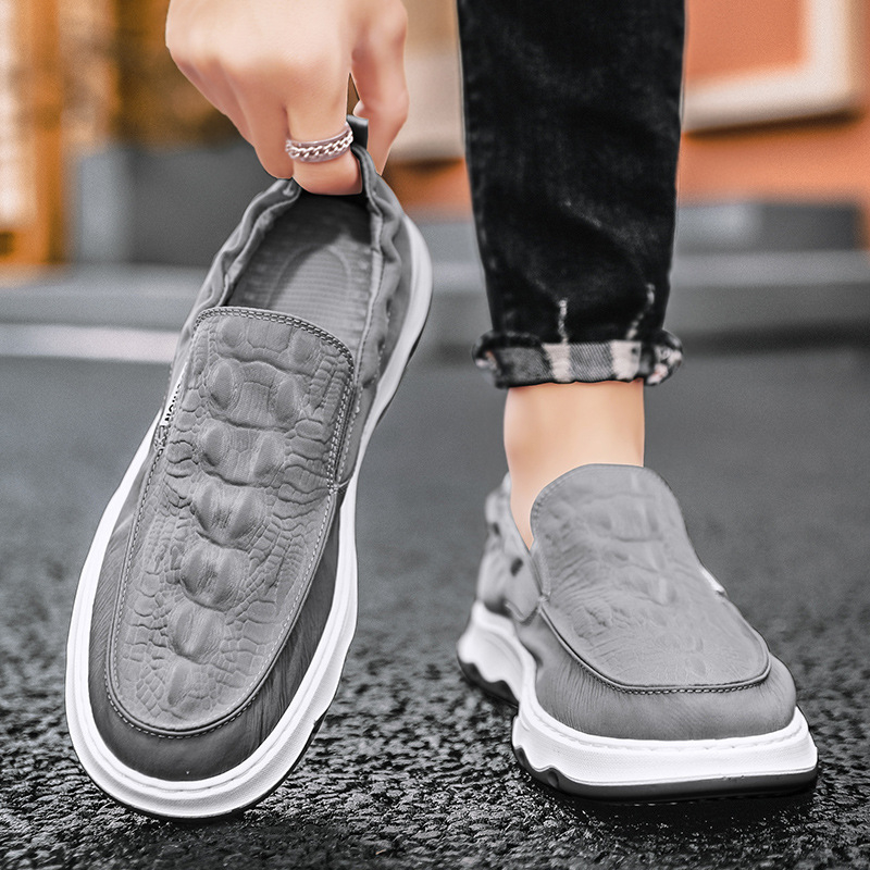 Pánske priedušné plátenné tenisky s nízkym vrškom, gumová podrážka, jednofarebné