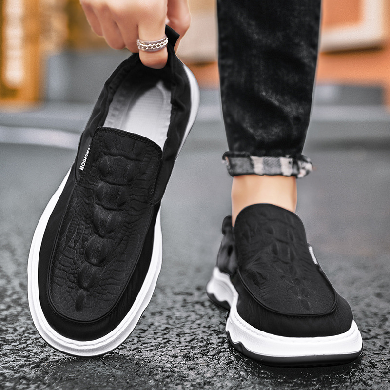 Pánske priedušné plátenné tenisky s nízkym vrškom, gumová podrážka, jednofarebné