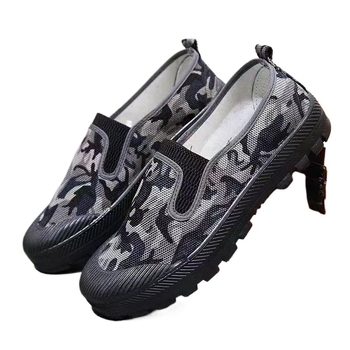 Férfiaknak készült könnyű vászon munkavédelmi cipő, csúszásmentes, kopásálló, légáteresztő, alacsony felső részű, gumitalp