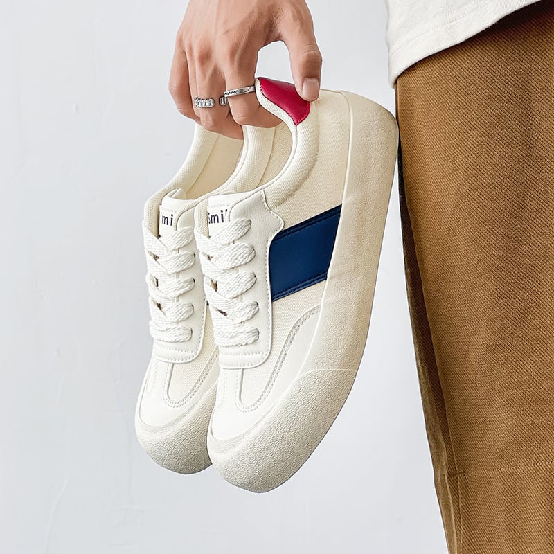 Férfi alacsony profilú vászon tornacipő vulkanizált gumitalppal, fűzős záródás, kerek orr