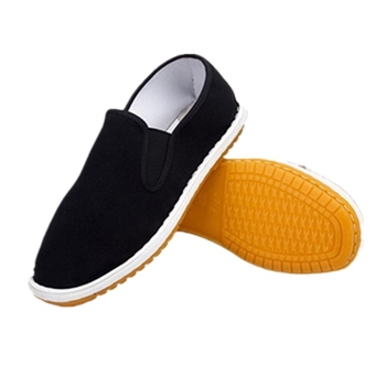 Férfi vászon téli cipő fleece béléssel, alacsony felsőrésszel, kerek orrú, talpa tehén ín