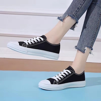 Férfi vászoncipő – utcai stílus, alacsony felső rész, fűzős, PVC talp, vászon felsőrész, tavasz és ősz