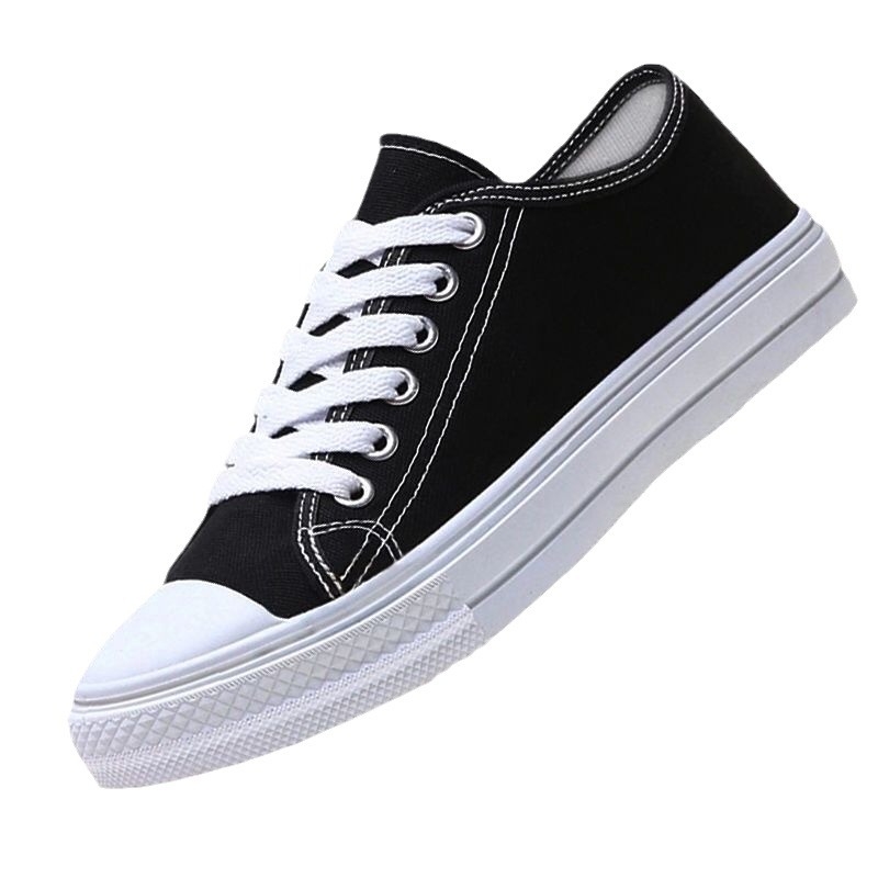 Férfi vászoncipő – utcai stílus, alacsony felső rész, fűzős, PVC talp, vászon felsőrész, tavasz és ősz