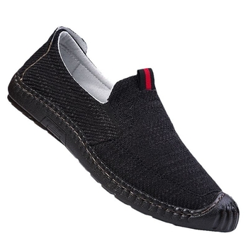 Férfi vászon slip-on cipő, kerek orrú, alacsony sarok 1–3 cm, sekély nyílás, mindennapi stílus, nyár, tavasz és ősz.