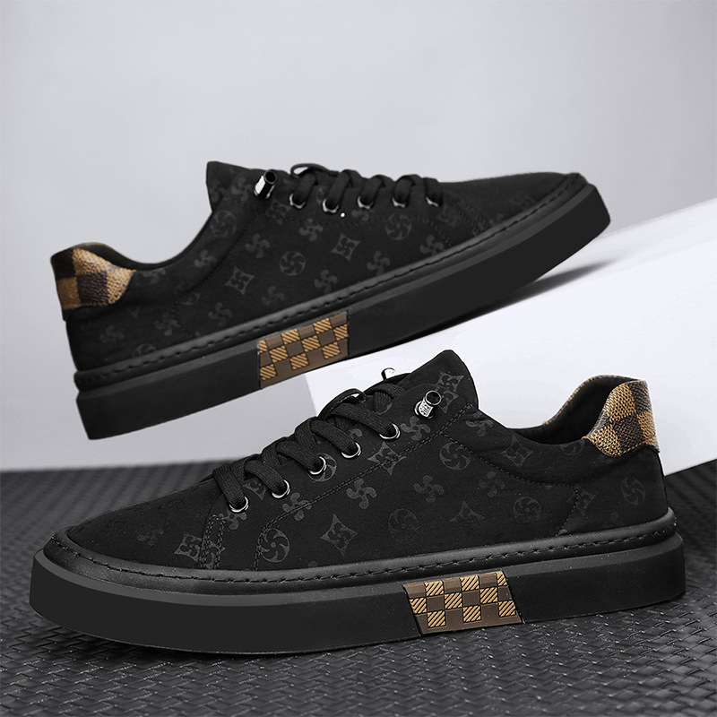 Férfi vászon cipő, mindennapi stílus, kerek orr, felső rész vászonból, alacsony sarka 1–3 cm, műanyag talp