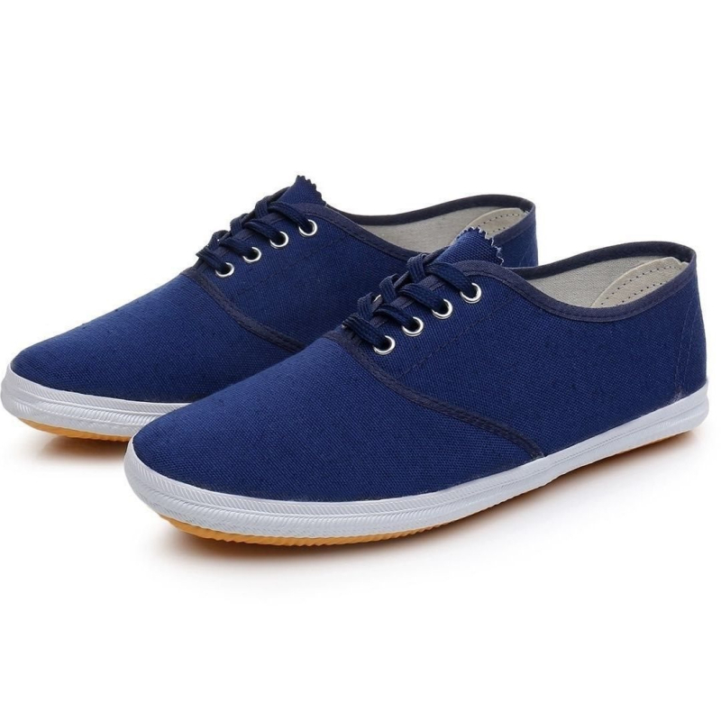 Pánske športové tenisky, vrchný materiál z plátna, nízky strih, špičatý nos, šnúrky, gumová podrážka s injekčným formovaním