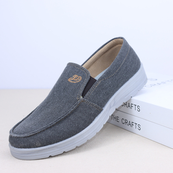 Férfi vászoncipő Slip-On, kerek orr, vászon felső, poliuretán talp, Hyperion talpbetét