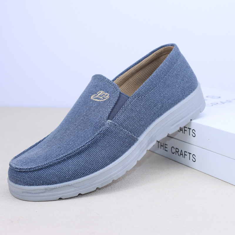 Férfi vászoncipő Slip-On, kerek orr, vászon felső, poliuretán talp, Hyperion talpbetét