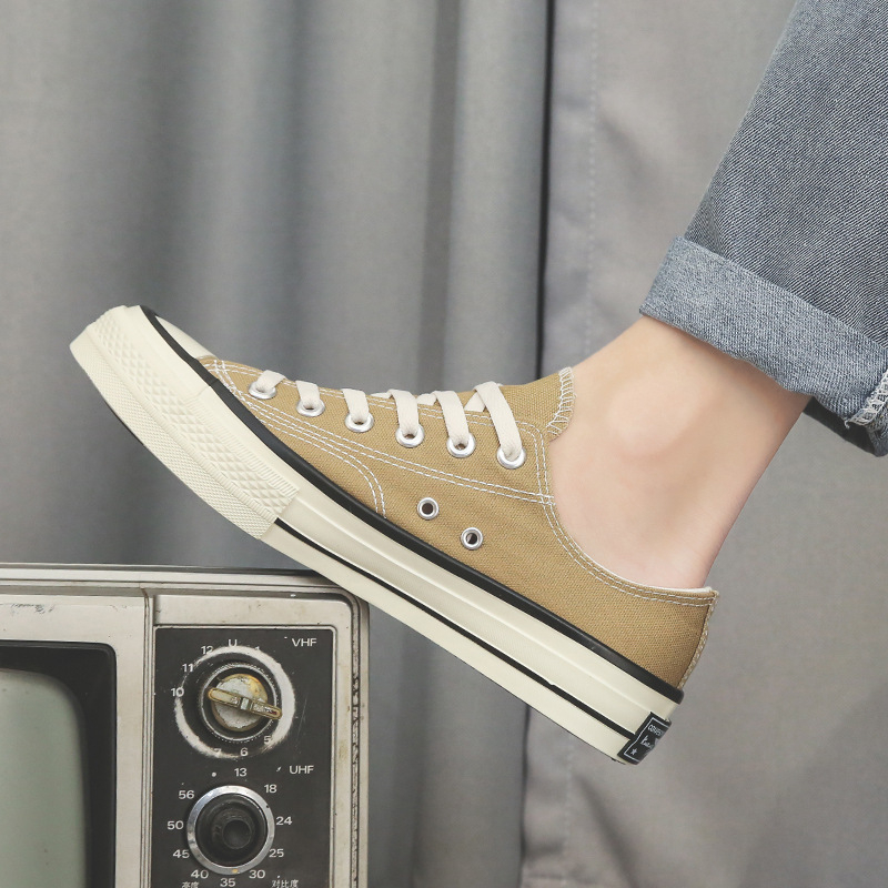 Kondi plátenné tenisky s vysokým vrškom – korejský štýl, unisex, priedušná sieťová výstelka, vulkanizovaná gumová podrážka