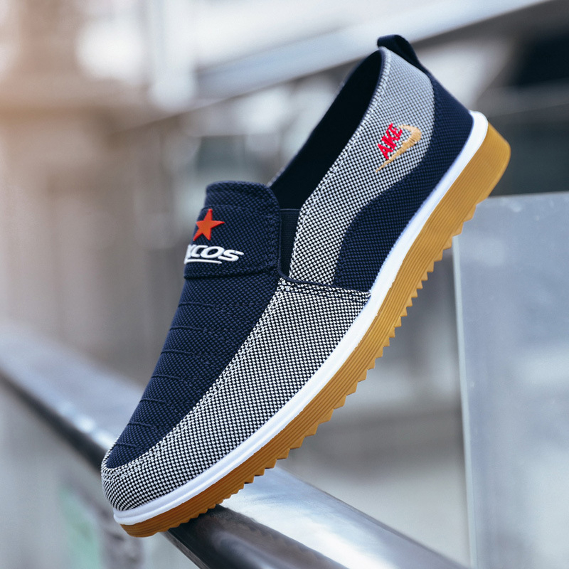 Muške platnene slip-on tenisice, prozračne, protuklizne, otporne na habanje (mrežasta podstava, gumeni potplat, niski gornji dio)