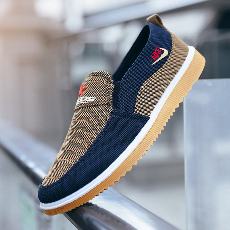 Muške platnene slip-on tenisice, prozračne, protuklizne, otporne na habanje (mrežasta podstava, gumeni potplat, niski gornji dio)