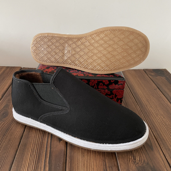 Muške zimske platnene cipele, slip-on, s flis podstavom, okrugli vrh, gornji dio od pamuka, ravna potplat