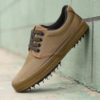 Pantofi de lucru din pânză pentru bărbați, talpă din cauciuc – antiderapante, rezistenți la uzură, cu șireturi