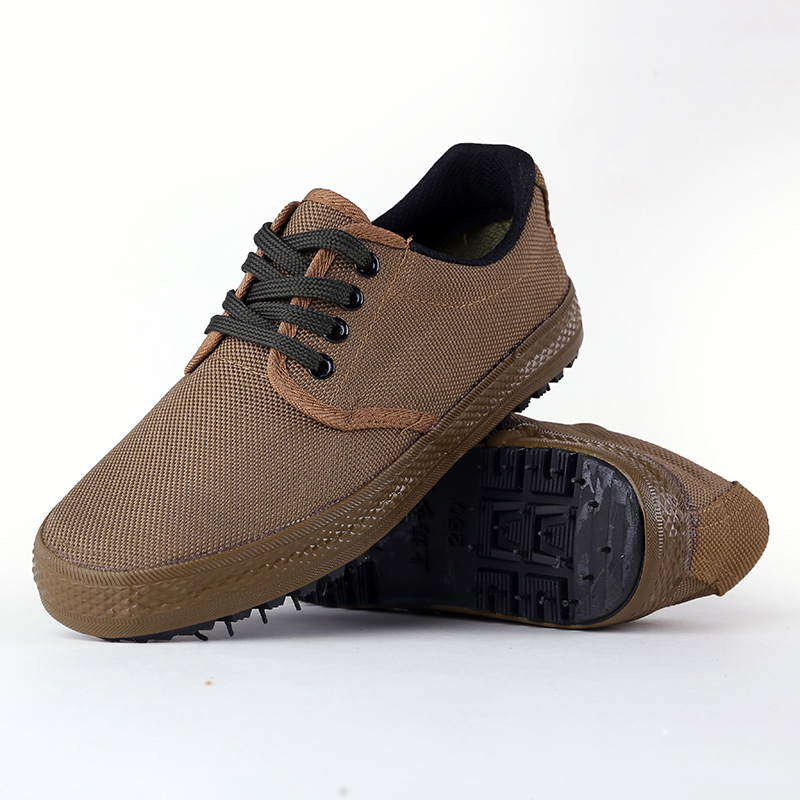 Pantofi de lucru din pânză pentru bărbați, talpă din cauciuc – antiderapante, rezistenți la uzură, cu șireturi