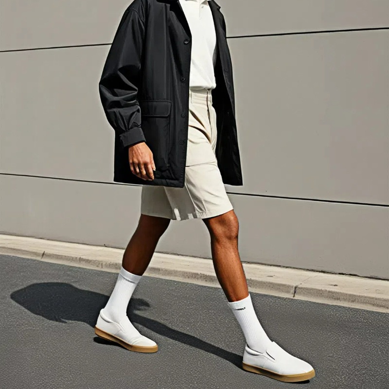 Pantofi de bărbați lazy – Slip-on cu bandă elastică, partea superioară din piele artificială, talie joasă, toc mic 1–3 cm, talpă respirabilă și durabilă