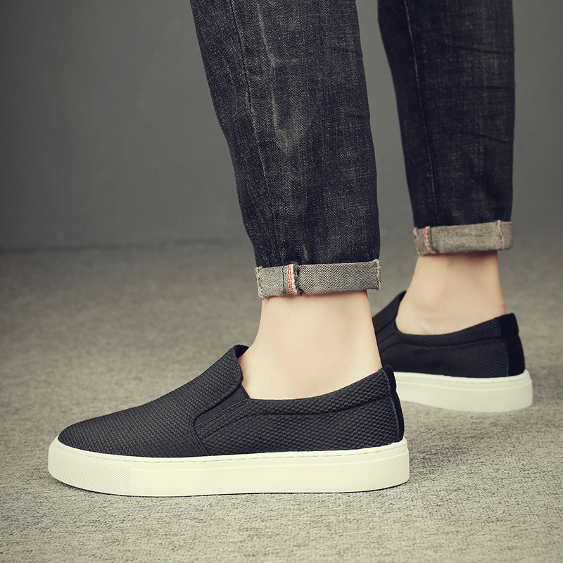 Muške casual slip-on tenisice od platna, gornji dio od platna, niski profil, 1–3 cm peta, gumena potplat, PU ulozak