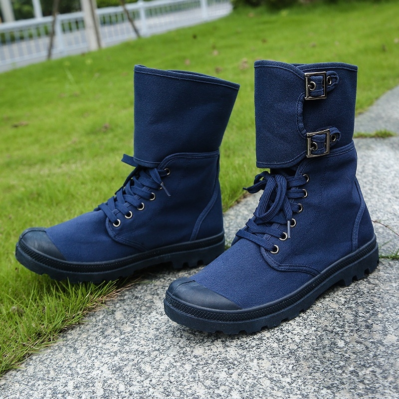Unisex visoke platnene radne tenisice, vezanje, okrugli vrh prsta, PVC đon, jesen