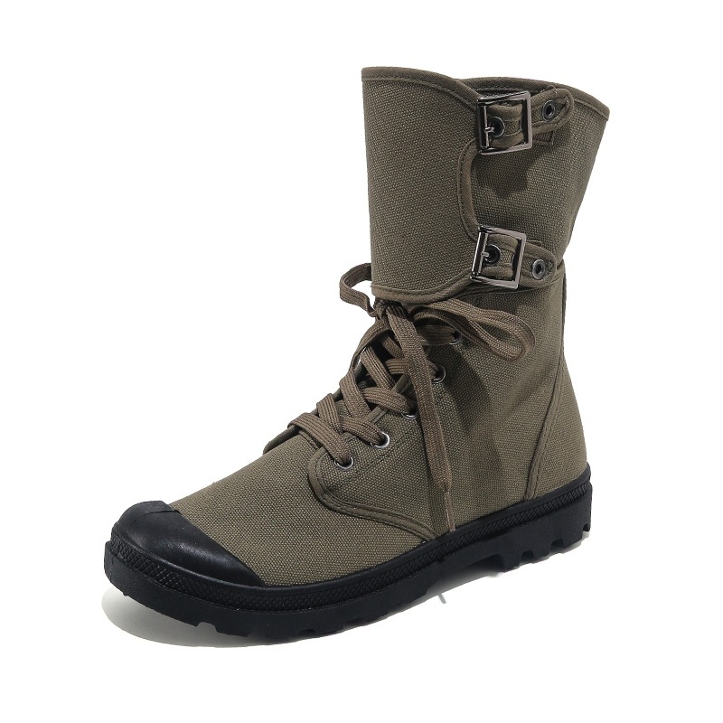 Unisex visoke platnene radne tenisice, vezanje, okrugli vrh prsta, PVC đon, jesen