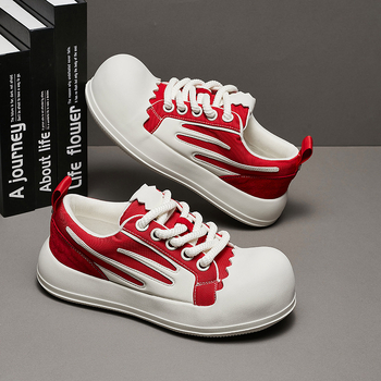 Pantofi sport unisex din canvas, talpă EVA, talpă groasă pentru creșterea înălțimii, șireturi, design de tip low-top