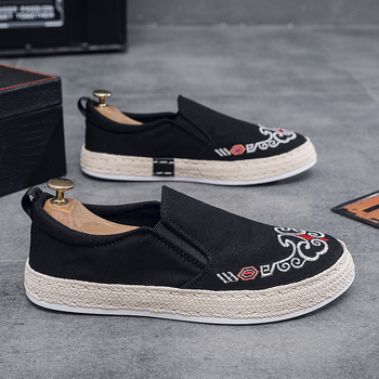 Muške platnene slip-on tenisice, okrugli vrh, gornji dio od platna, EVA uložak, plastična potplat