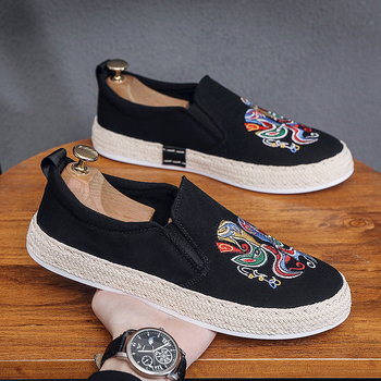Muške platnene slip-on tenisice, okrugli vrh, gornji dio od platna, EVA uložak, plastična potplat