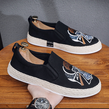 Muške platnene slip-on tenisice, okrugli vrh, gornji dio od platna, EVA uložak, plastična potplat