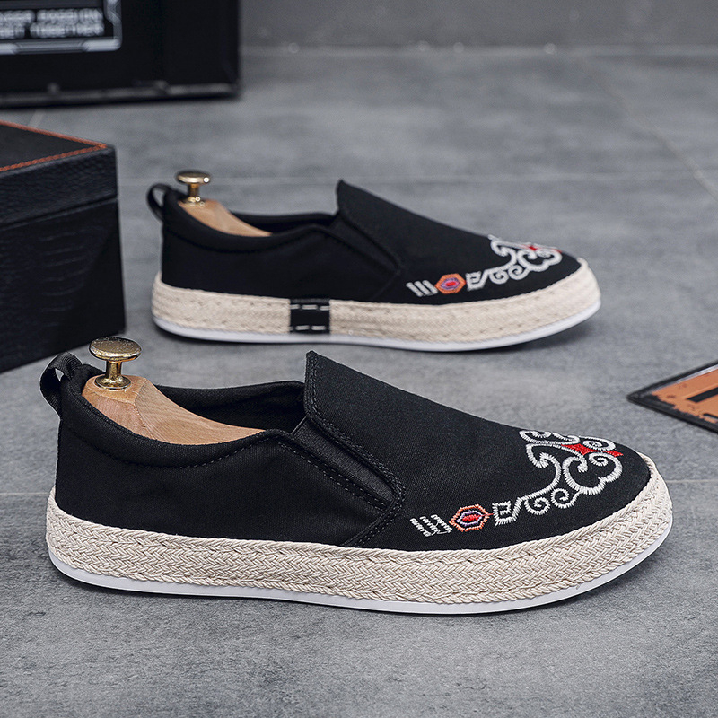 Muške platnene slip-on tenisice, okrugli vrh, gornji dio od platna, EVA uložak, plastična potplat