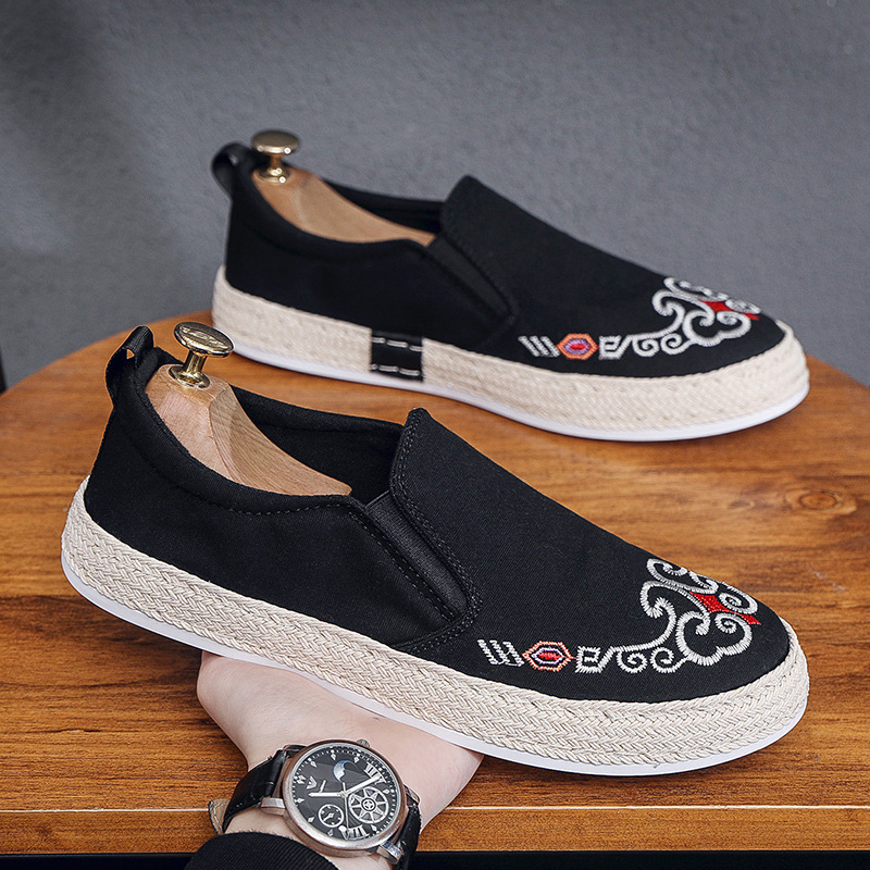 Muške platnene slip-on tenisice, okrugli vrh, gornji dio od platna, EVA uložak, plastična potplat