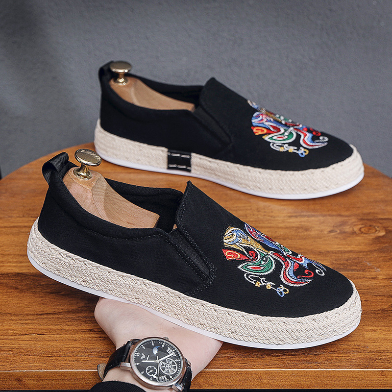 Muške platnene slip-on tenisice, okrugli vrh, gornji dio od platna, EVA uložak, plastična potplat