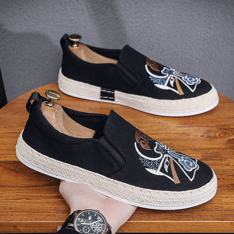 Muške platnene slip-on tenisice, okrugli vrh, gornji dio od platna, EVA uložak, plastična potplat