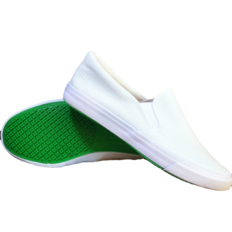 Protuklizne radne tenisice od pamuknog platna, slip-on dizajn, gumeni potplat, niski pet 1–3 cm, unisex