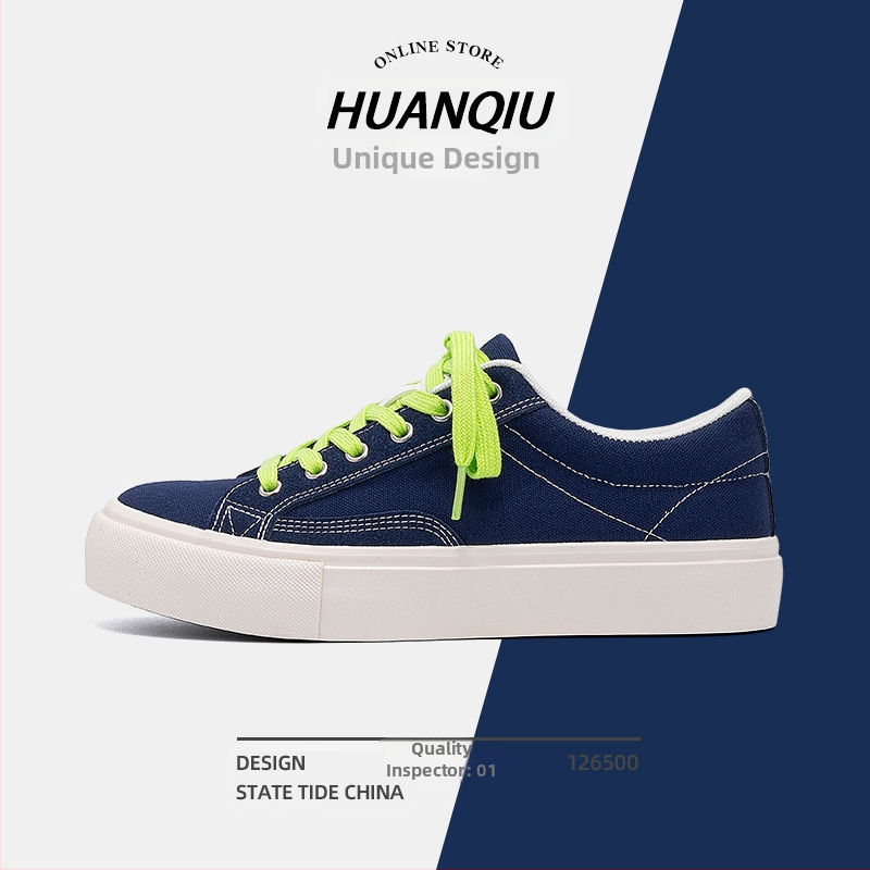 Pánske tenisky z plátna – plochá podrážka, s preložkami (Upper: Canvas; Podrážka: Composite bottom; Zapínanie: Lace-Up; Season: Summer 2025)