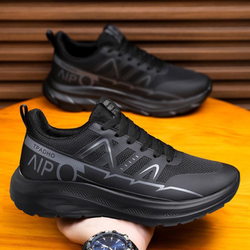 Pantofi casual de călătorie pentru bărbați, cu partea superioară din PU și plasă respirabilă, închidere cu șireturi, vârf rotund, talpă din cauciuc vulcanizat, siluetă moale, model floral; potriviți pentru primăvară, vară și toamnă.